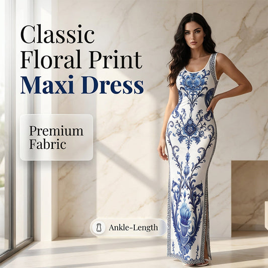 📢📢 50% KORTING !! ⏰ Klassieke maxi-jurk met bloemenprint voor dames