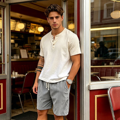🕰️✨50% KORTING – Casual corduroy shorts met trekkoord voor heren – Vintage stijl, modern comfort! | Zachte textuur + verstelbare taille | Perfect voor elke casual gelegenheid ✨