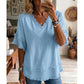 🏖️ZOMERUITVERKOOP 25,98!!💥Meer dan 50.000 verkocht💕Dames boho V-hals T-shirt met gerafelde randen 🌿 – Losse pasvorm, ademende zomertop van zacht katoen👚