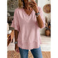 🏖️ZOMERUITVERKOOP 25,98!!💥Meer dan 50.000 verkocht💕Dames boho V-hals T-shirt met gerafelde randen 🌿 – Losse pasvorm, ademende zomertop van zacht katoen👚