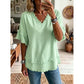🏖️ZOMERUITVERKOOP 25,98!!💥Meer dan 50.000 verkocht💕Dames boho V-hals T-shirt met gerafelde randen 🌿 – Losse pasvorm, ademende zomertop van zacht katoen👚