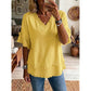 🏖️ZOMERUITVERKOOP 25,98!!💥Meer dan 50.000 verkocht💕Dames boho V-hals T-shirt met gerafelde randen 🌿 – Losse pasvorm, ademende zomertop van zacht katoen👚