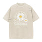 Unisex Vintage Gewassen Madeliefje Print Loose Fit T-Shirt
