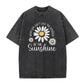 Unisex Vintage Gewassen Madeliefje Print Loose Fit T-Shirt