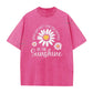 Unisex Vintage Gewassen Madeliefje Print Loose Fit T-Shirt