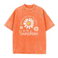 Unisex Vintage Gewassen Madeliefje Print Loose Fit T-Shirt