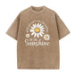 Unisex Vintage Gewassen Madeliefje Print Loose Fit T-Shirt