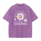 Unisex Vintage Gewassen Madeliefje Print Loose Fit T-Shirt
