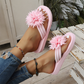 Dames teenslippers met bloemenprint lichtgewicht zomerslippers
