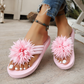 Dames teenslippers met bloemenprint lichtgewicht zomerslippers