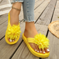 Dames teenslippers met bloemenprint lichtgewicht zomerslippers