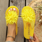 Dames teenslippers met bloemenprint lichtgewicht zomerslippers