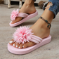 Dames teenslippers met bloemenprint lichtgewicht zomerslippers