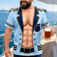 Grappig T-shirt voor heren met print van nepspieren