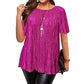 Flatterende geplooide blouse in grote maat