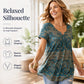 🏖️Zomeruitverkoop 50% korting🏝️👚Dames top met paisleyprint, V-hals en korte mouwen✨