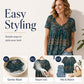 🏖️Zomeruitverkoop 50% korting🏝️👚Dames top met paisleyprint, V-hals en korte mouwen✨