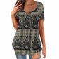 🏖️Zomeruitverkoop 50% korting🏝️👚Dames top met paisleyprint, V-hals en korte mouwen✨