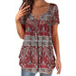 🏖️Zomeruitverkoop 50% korting🏝️👚Dames top met paisleyprint, V-hals en korte mouwen✨