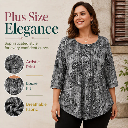 Blouse met paisleyprint voor dames in grote maten