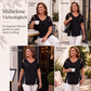 Damestop met korte mouwen, V-hals en gekruist design