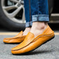Handgemaakte leren loafers voor heren, in Milanese stijl.