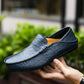 Handgemaakte leren loafers voor heren, in Milanese stijl.