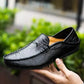 Handgemaakte leren loafers voor heren, in Milanese stijl.