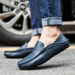 Handgemaakte leren loafers voor heren, in Milanese stijl.