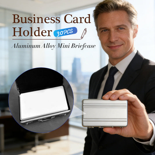 Aluminum Alloy Mini Briefcase Business Card Holder