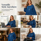 🔥🎁Nieuwe 50% KORTING🔥Top met lange mouwen en plooien voor dames in grote maten