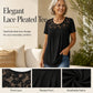 ✨Superaanbieding – 50% korting! ✨Elegant T-shirt met kant bij de hals