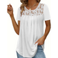 ✨Superaanbieding – 50% korting! ✨Elegant T-shirt met kant bij de hals