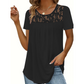 ✨Superaanbieding – 50% korting! ✨Elegant T-shirt met kant bij de hals