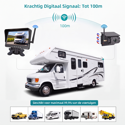 🎥 Professioneel Draadloos Achteruitrijcamerasysteem – 1080p Full HD met Nachtzicht voor Maximaal Rijcomfort & Veiligheid 🚗✨
