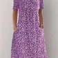🎁2024 Nieuwjaar Hot Sale🎁 Casual dames jurk met lage hals en bloemen (8 kleuren met zakken)