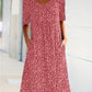 🎁2024 Nieuwjaar Hot Sale🎁 Casual dames jurk met lage hals en bloemen (8 kleuren met zakken)