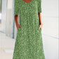🎁2024 Nieuwjaar Hot Sale🎁 Casual dames jurk met lage hals en bloemen (8 kleuren met zakken)